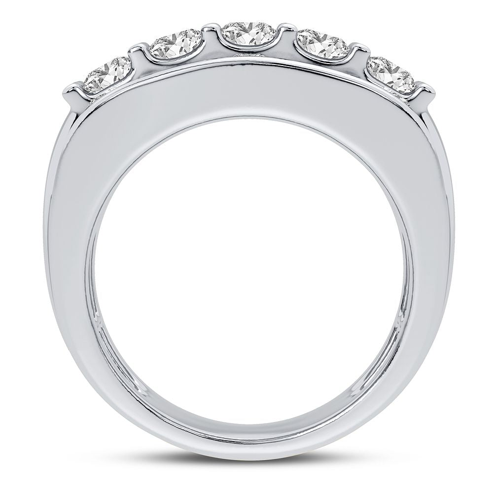 14K White Gold Mens Lab Diamond Statement Ring
