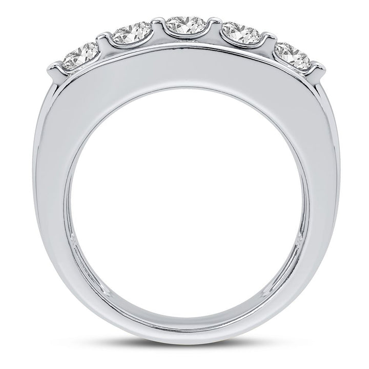 14K White Gold Mens Lab Diamond Statement Ring