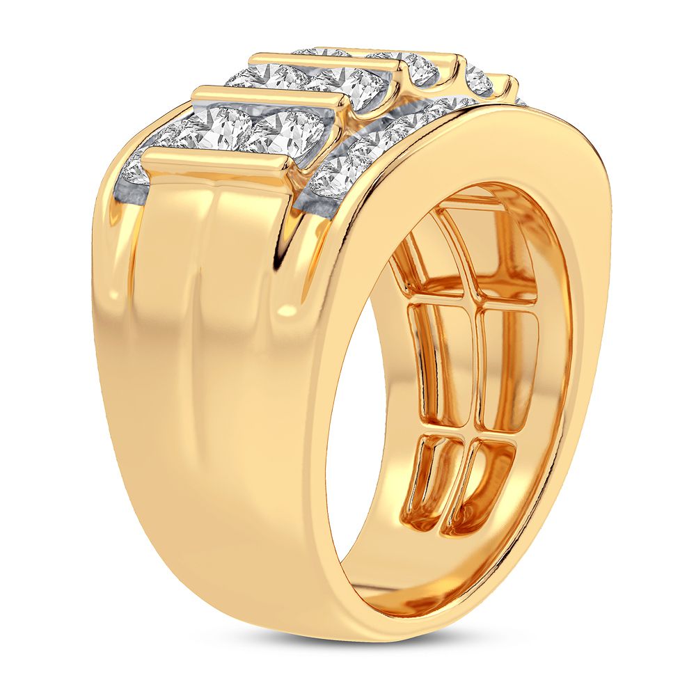 14K Yellow Gold Mens Lab Diamond Luxury Ring (3.00CT)