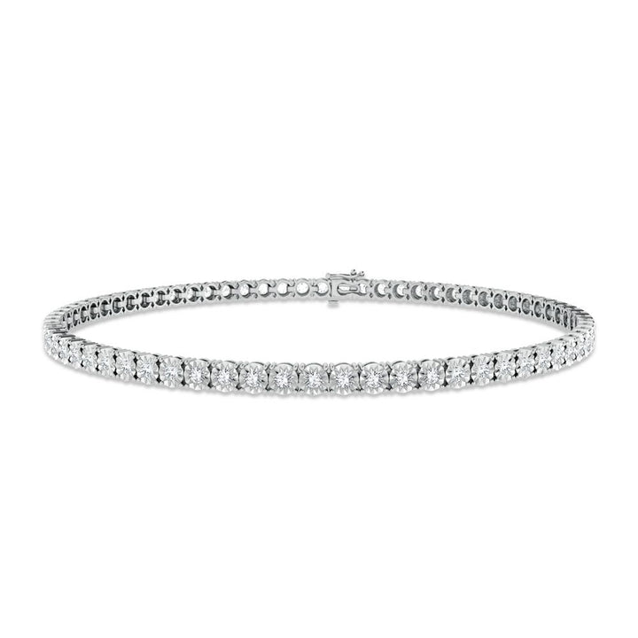 Luminous 10k White Gold 1.40ct Lab Diamond Womens Tennis Bracelet