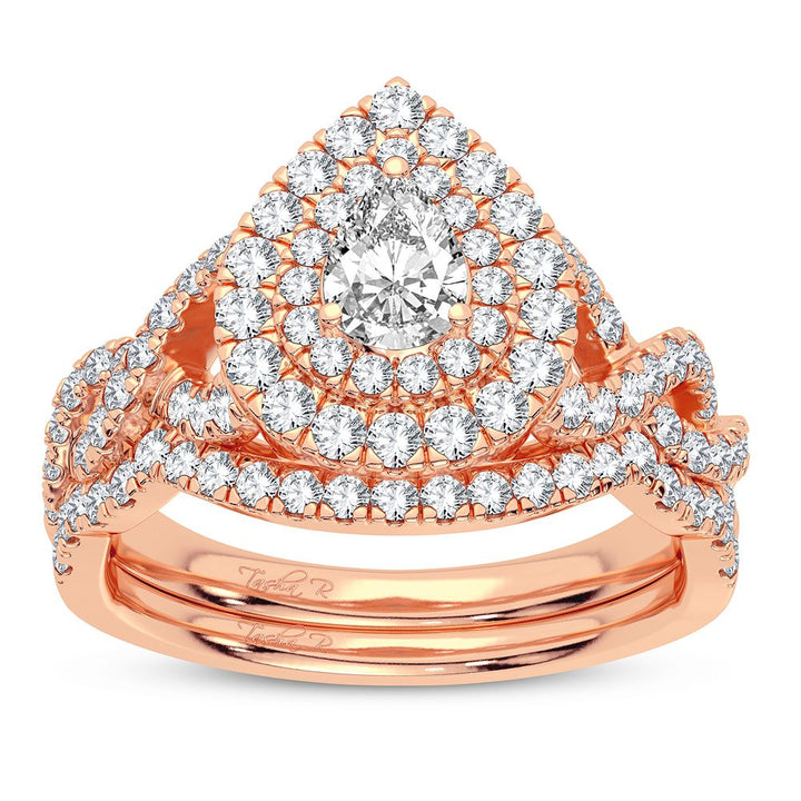 Romantic 14k Rose Gold Lab Diamond Engagement Ring (1.03CT)