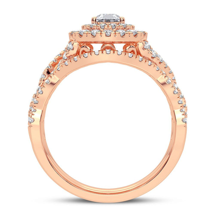 Romantic 14k Rose Gold Lab Diamond Engagement Ring (1.03CT)