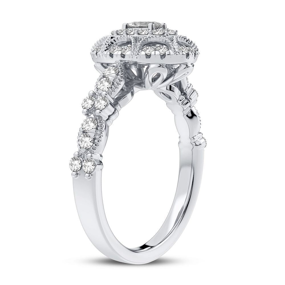 Brilliant 14k White Gold 0.63CT Lab Diamond Ring