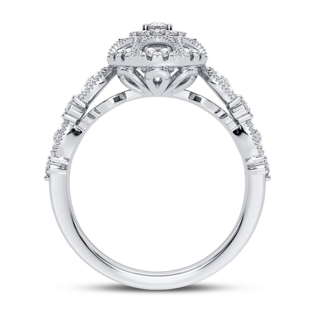 Brilliant 14k White Gold 0.63CT Lab Diamond Ring