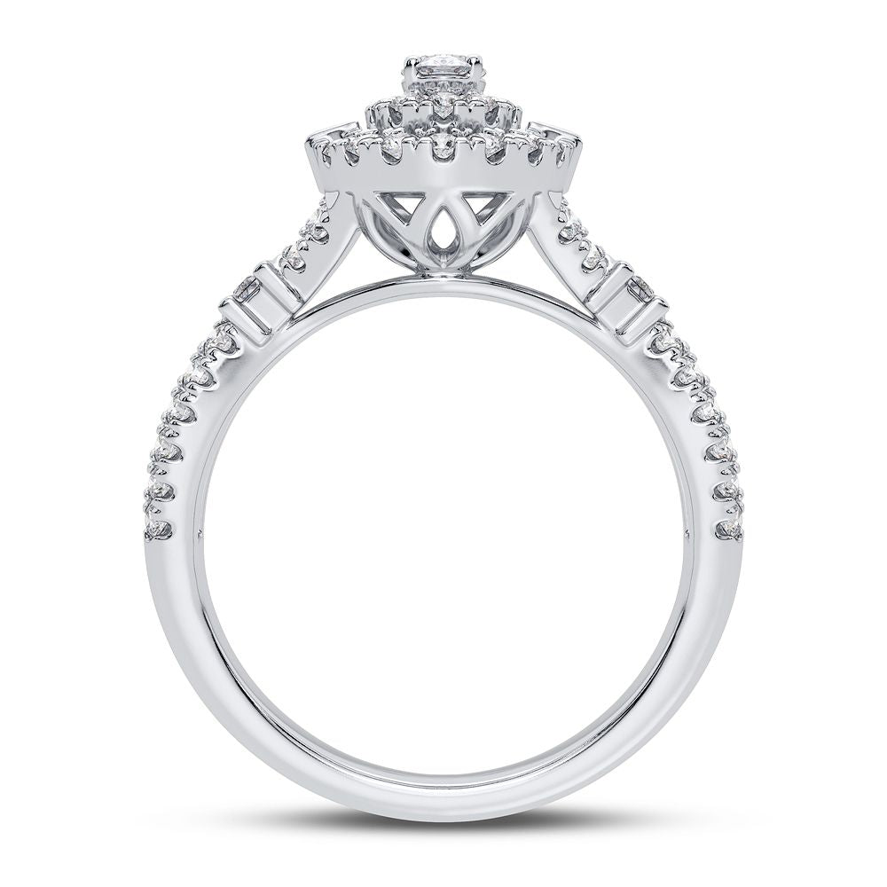 14k White Gold 0.75CT Lab Diamond Engagement Ring