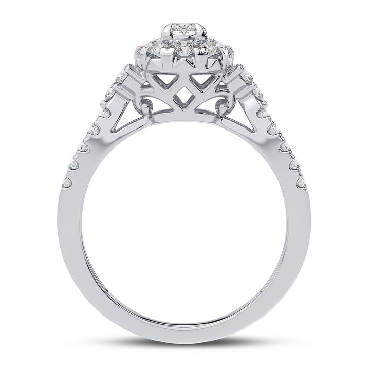 Brilliant 14k White Gold 1ct Lab Diamond Engagement Ring