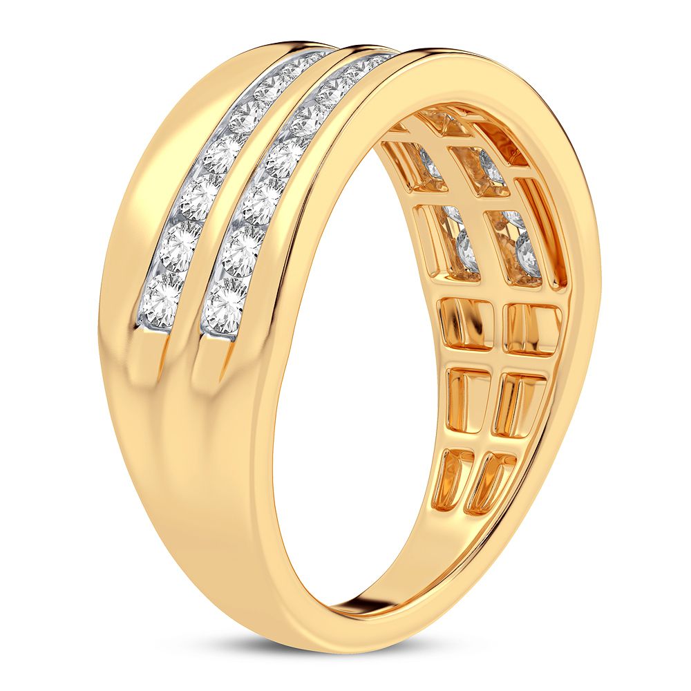 14K Yellow Gold Lab Diamond Mens Statement Ring - 1CT