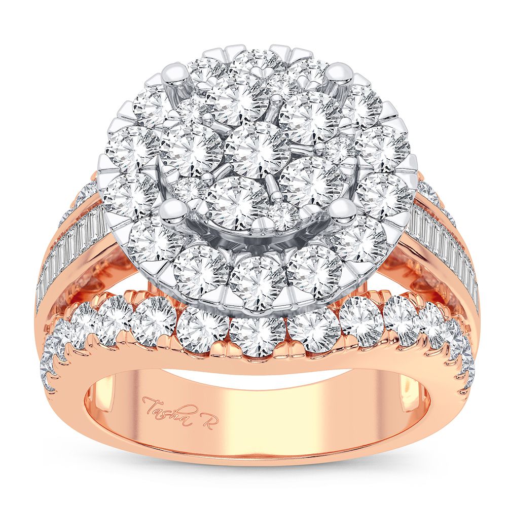 Sparkling 14k Rose Gold 2.85CT Lab Diamond Ring