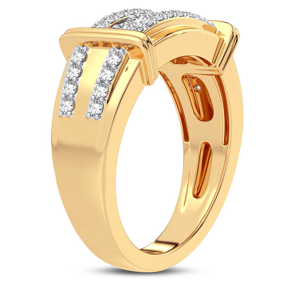 14K Two-Tone Lab Diamond Mens Signature Ring 1CT