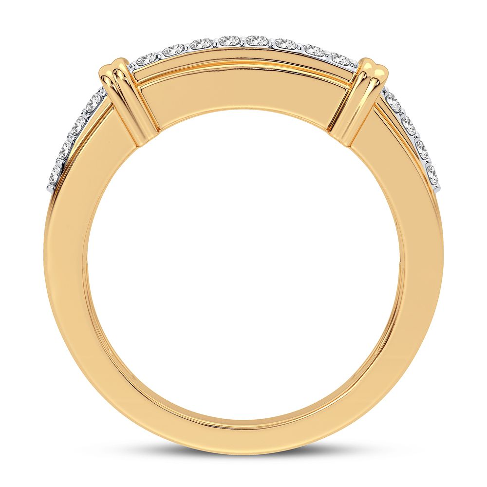 14K Two-Tone Lab Diamond Mens Signature Ring 1CT