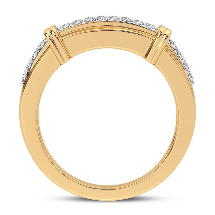 14K Two-Tone Lab Diamond Mens Signature Ring 1CT