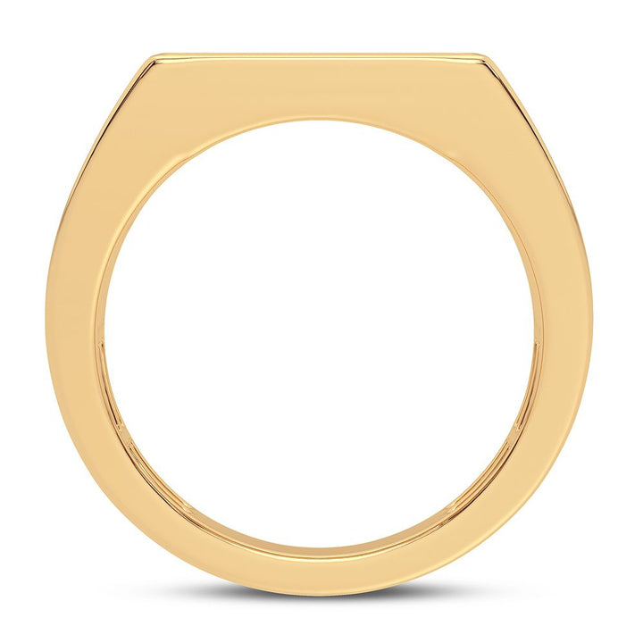 Bold 14K Yellow Gold 1CT Lab Diamond Mens Band