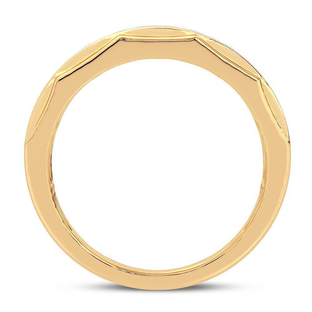 Bold 14K Yellow Gold 1CT Lab Diamond Mens Ring