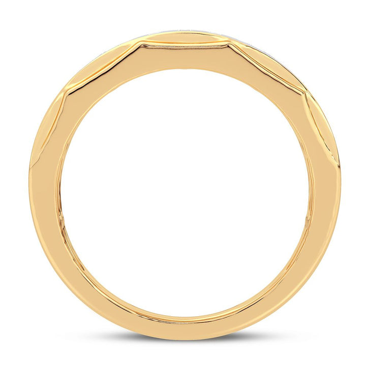 Bold 14K Yellow Gold 1CT Lab Diamond Mens Ring