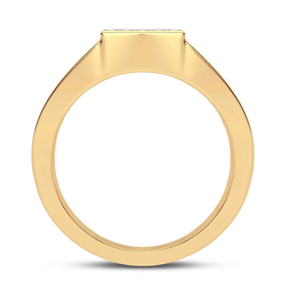 14K Yellow Gold Mens Lab Diamond Statement Ring