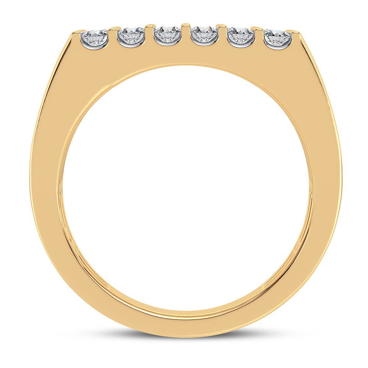 Bold 14K Yellow Gold 1CT Lab Diamond Mens Band