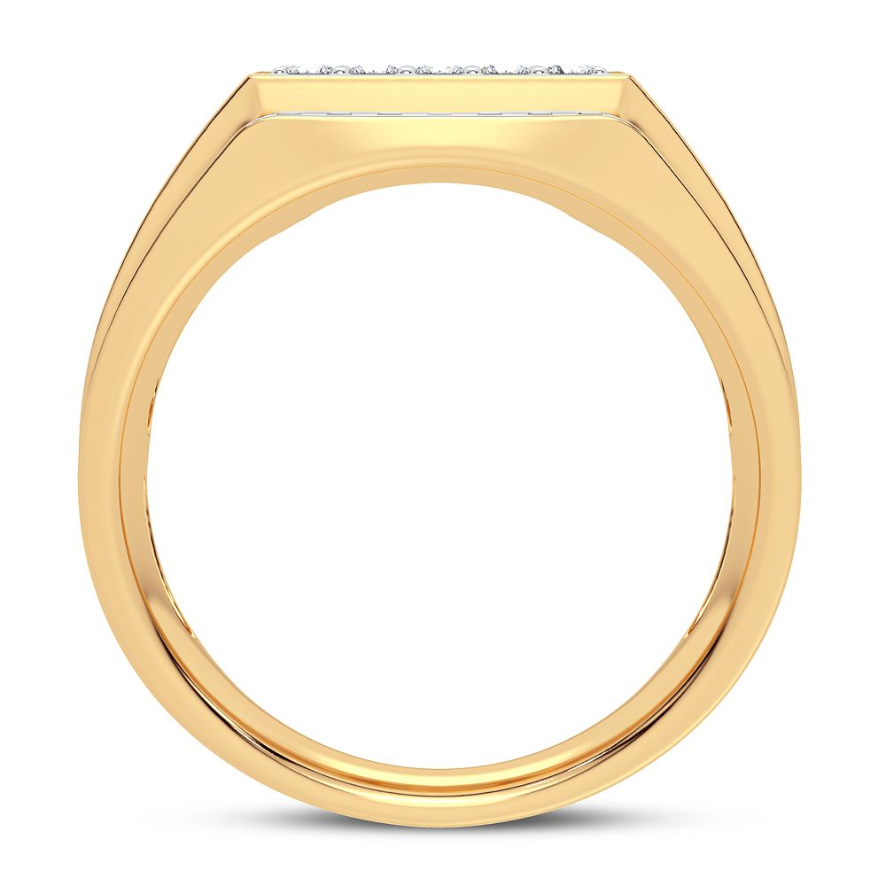 14K Yellow Gold 1CT Lab Diamond Mens Luxury Ring