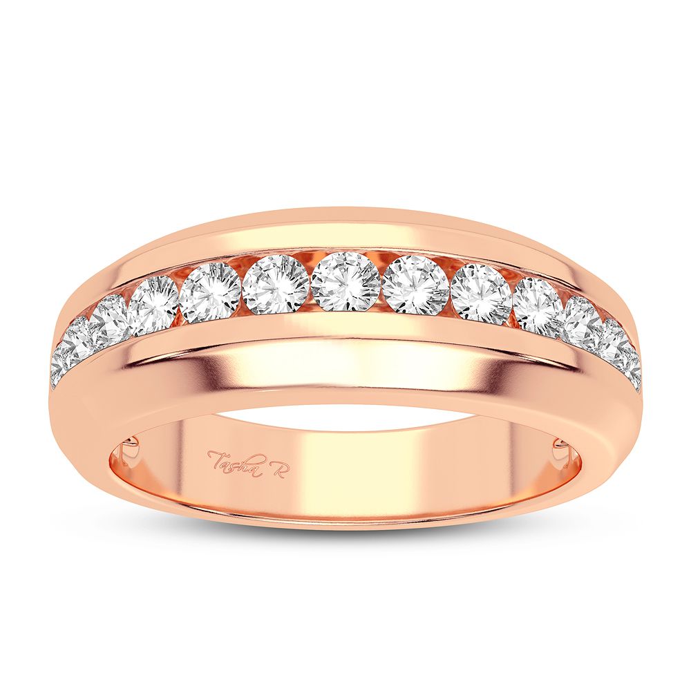 14k Rose Gold 0.50CT Lab Diamond Mens Luxury Band
