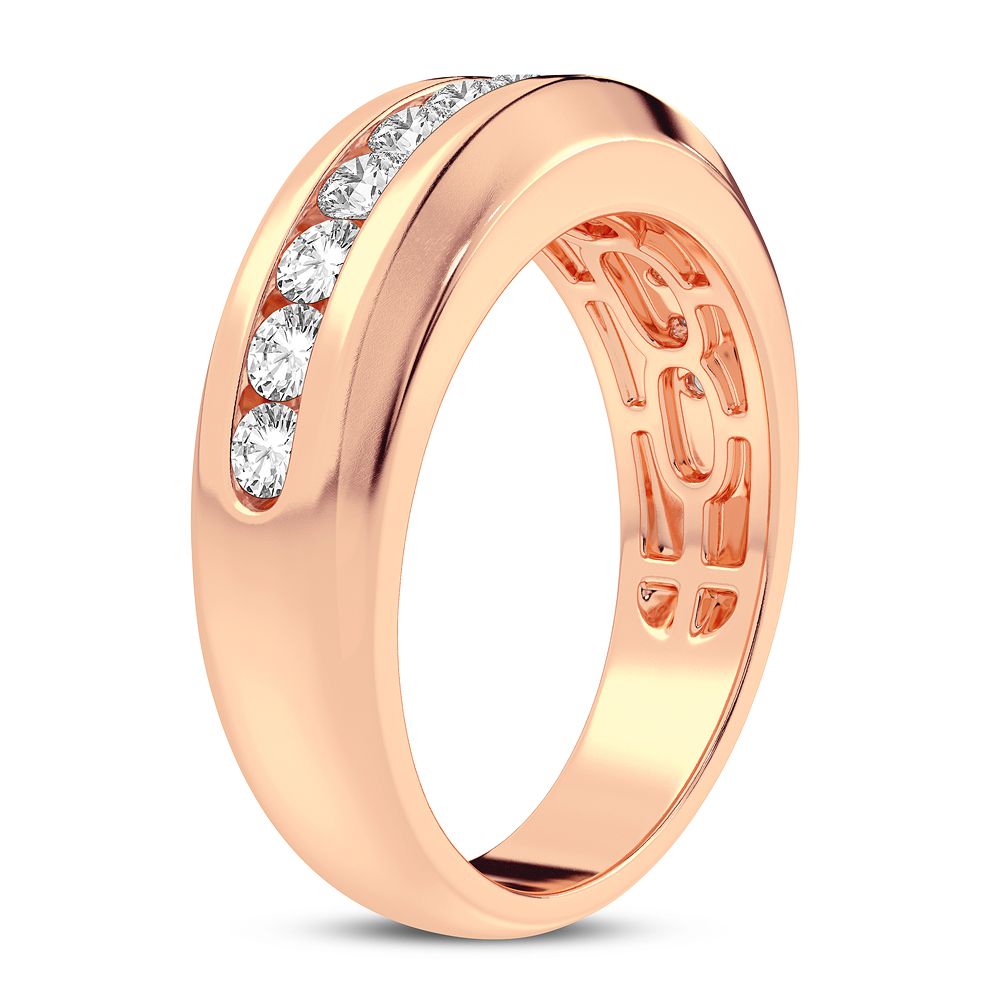 14k Rose Gold 0.50CT Lab Diamond Mens Luxury Band