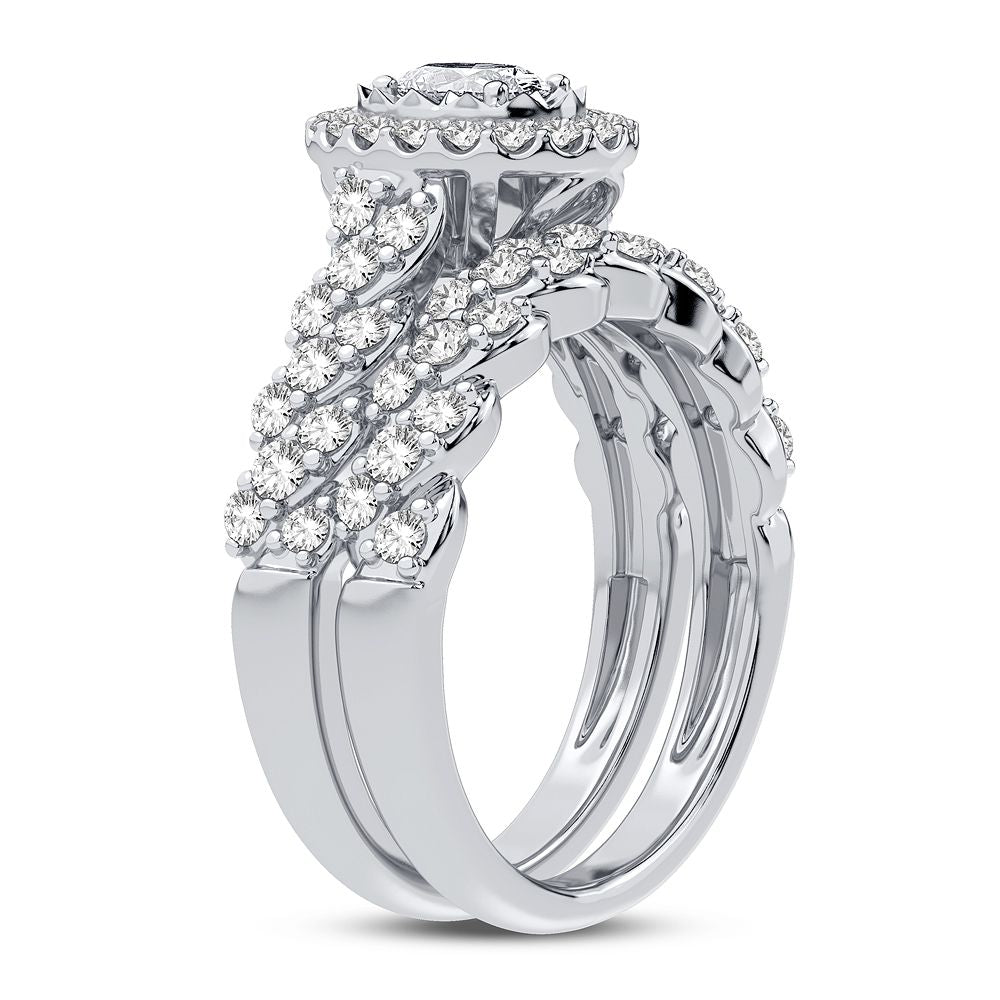 Brilliant 14k White Gold 1.33CT Lab Diamond Engagement Ring