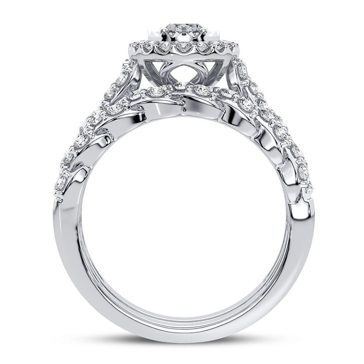 Brilliant 14k White Gold 1.33CT Lab Diamond Engagement Ring