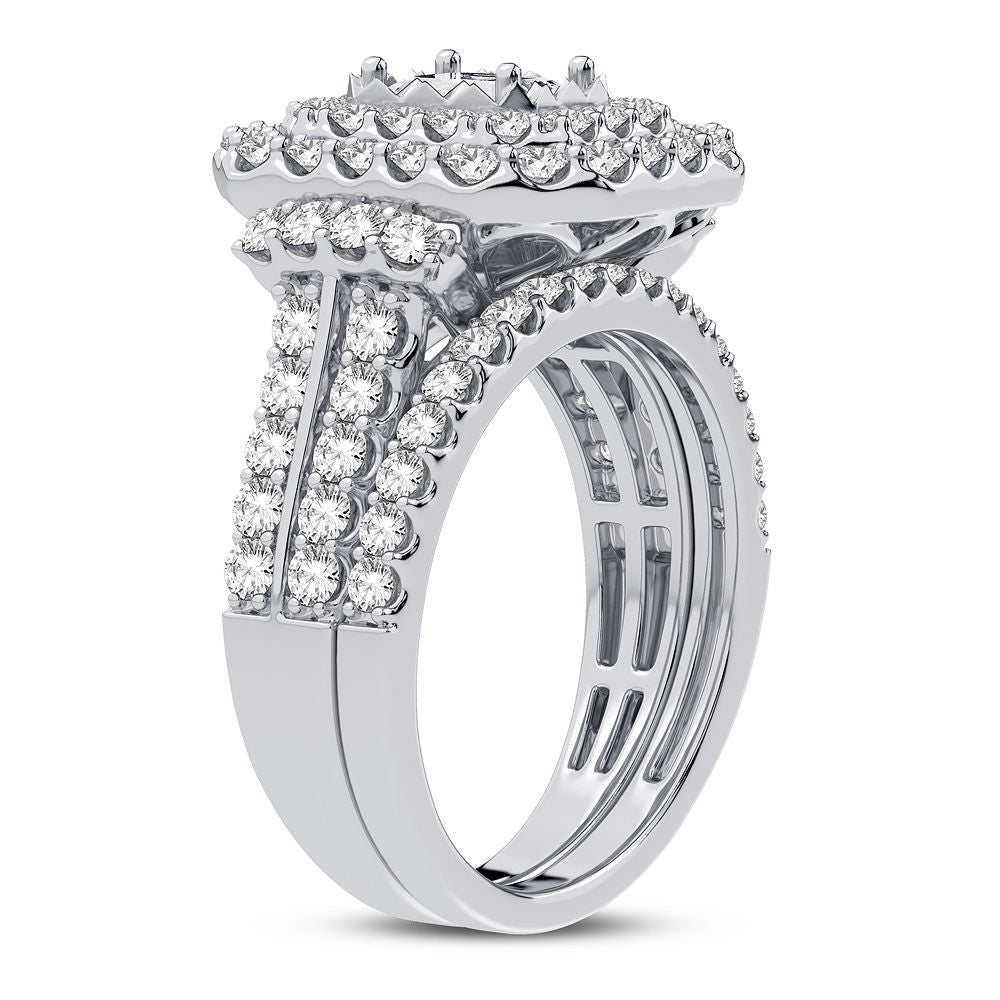Brilliant 14k White Gold 2CT Lab Diamond Engagement Ring