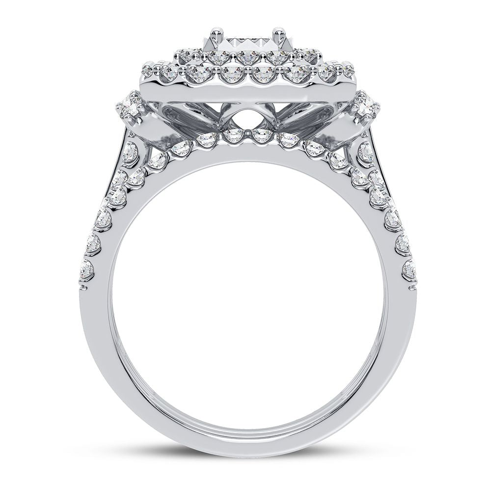 Brilliant 14k White Gold 2CT Lab Diamond Engagement Ring