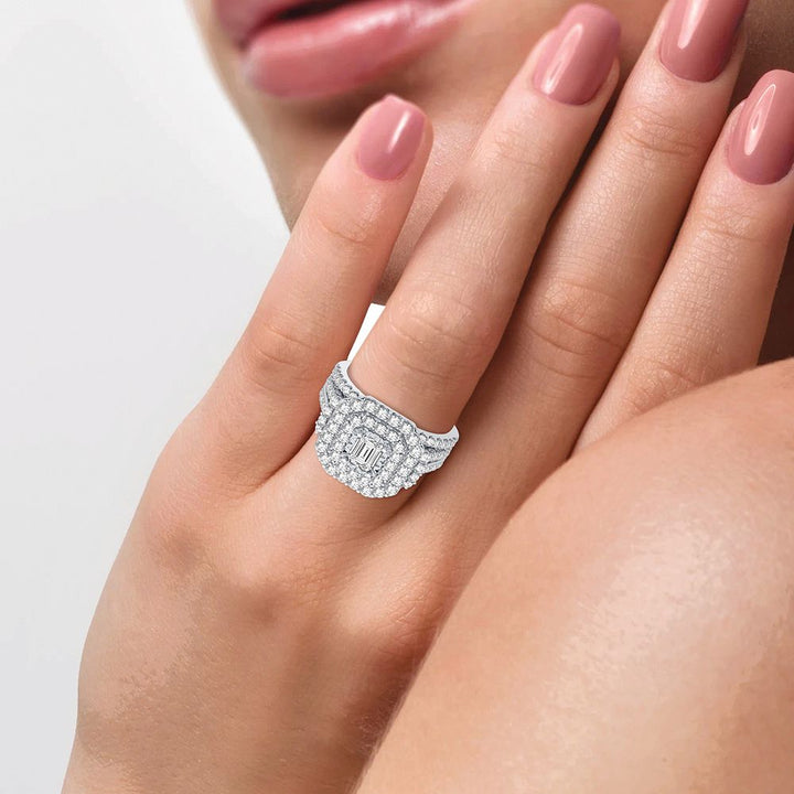 Brilliant 14k White Gold 2CT Lab Diamond Engagement Ring