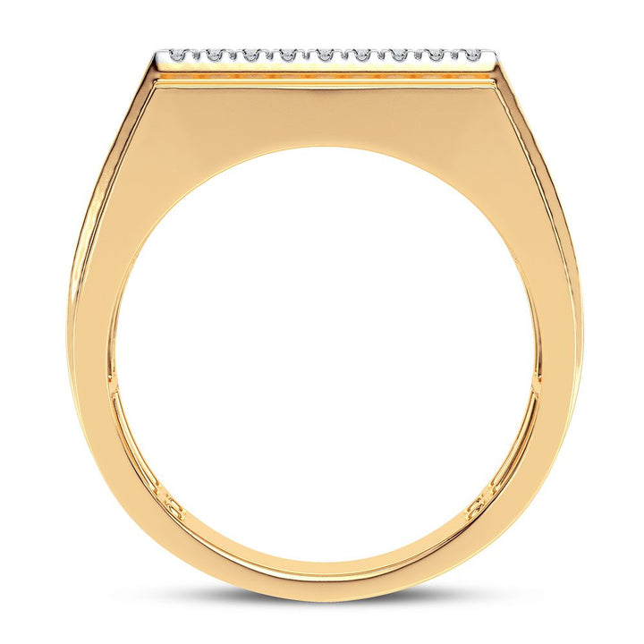 Bold 14K Yellow Gold 1CT Lab Diamond Mens Band