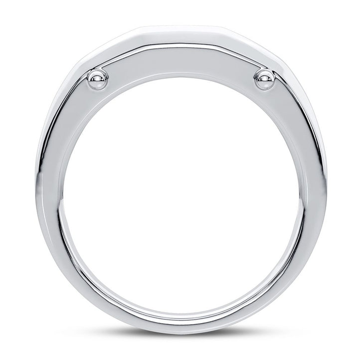 Modern 14K White Gold 0.51CT Lab Diamond Mens Band