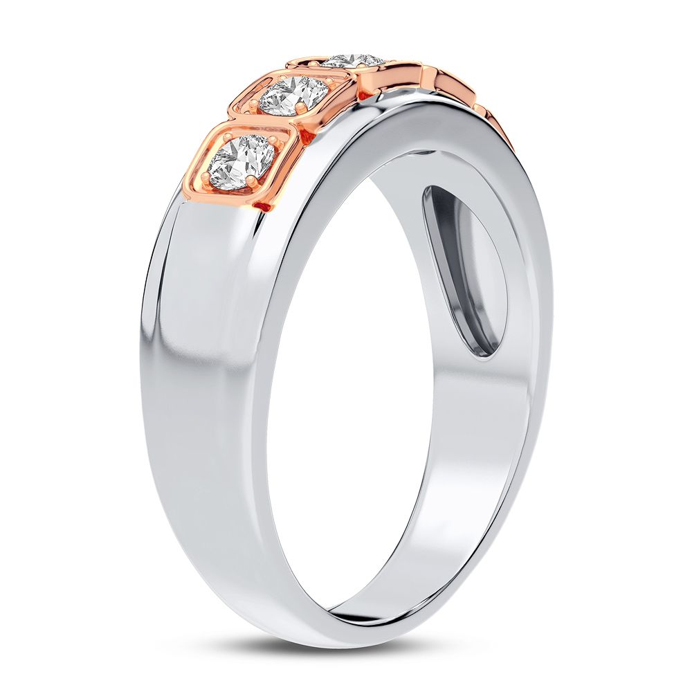 Sophisticated 14K White Gold Lab Diamond Mens Statement Ring