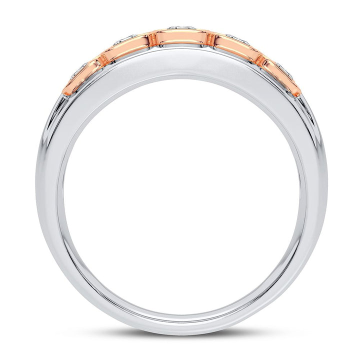 Sophisticated 14K White Gold Lab Diamond Mens Statement Ring