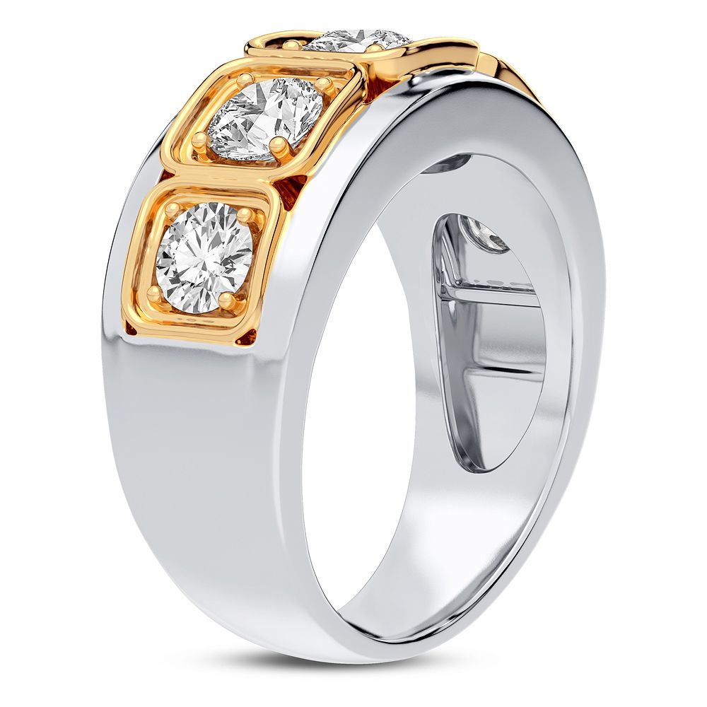 14K White Gold 2CT Lab Diamond Mens Luxury Statement Ring