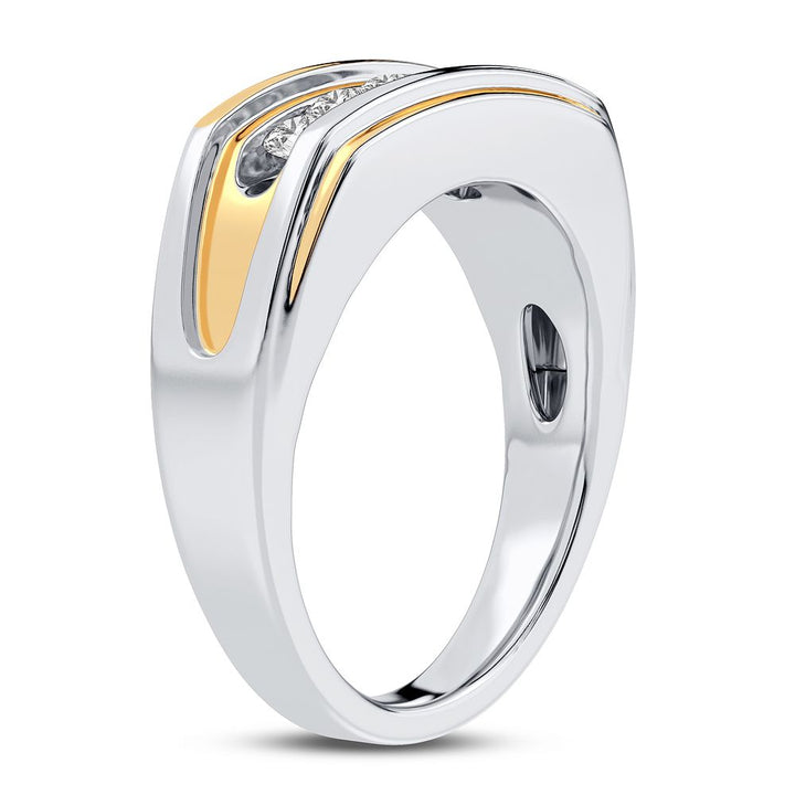 14K White Gold Lab Diamond Mens Statement Ring