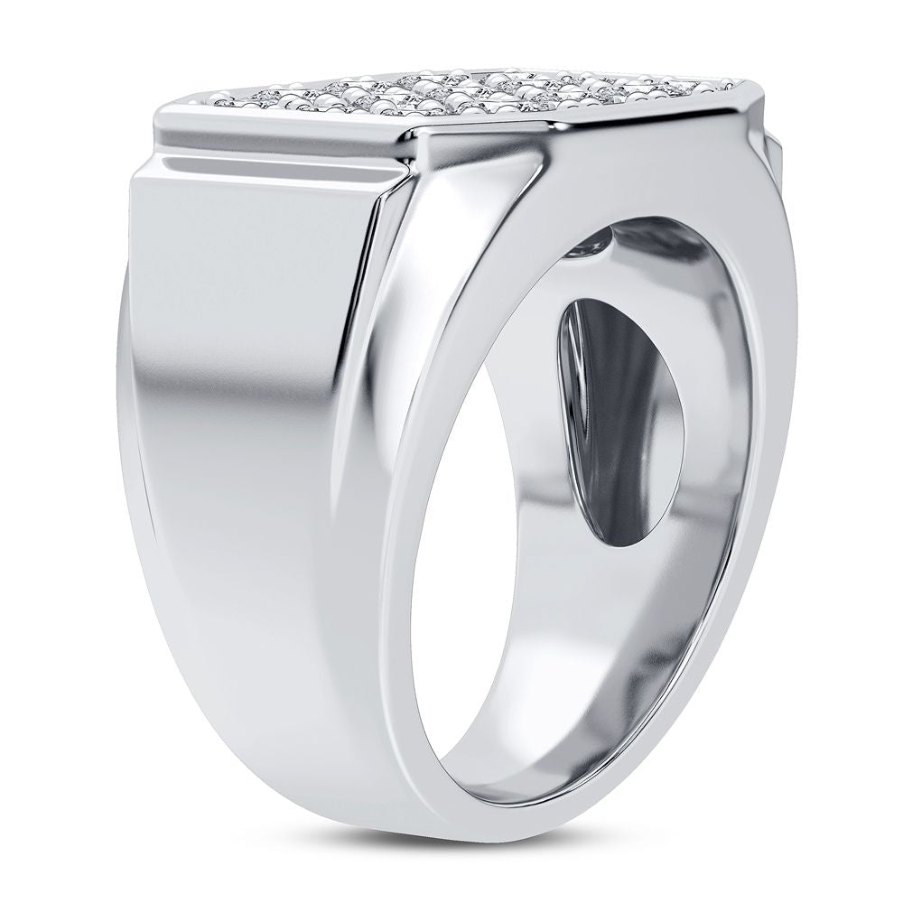 14K White Gold 3.00CT Lab Diamond Mens Luxury Ring