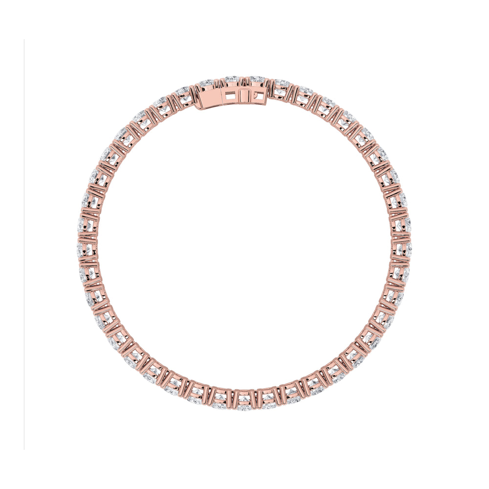 15Cttw Round Shaped Lab Grown Diamond (F/VS) Tennis Bracelet in 14K Gold