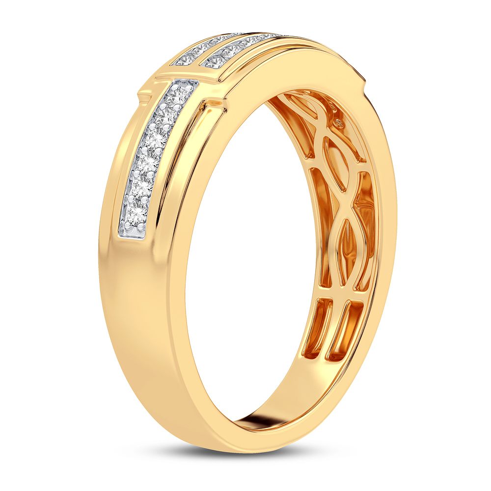10K Yellow Gold Mens Lab Diamond Statement Ring