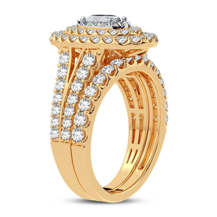 Luminous 14K Yellow Gold 2.00CT Lab Diamond Engagement Ring