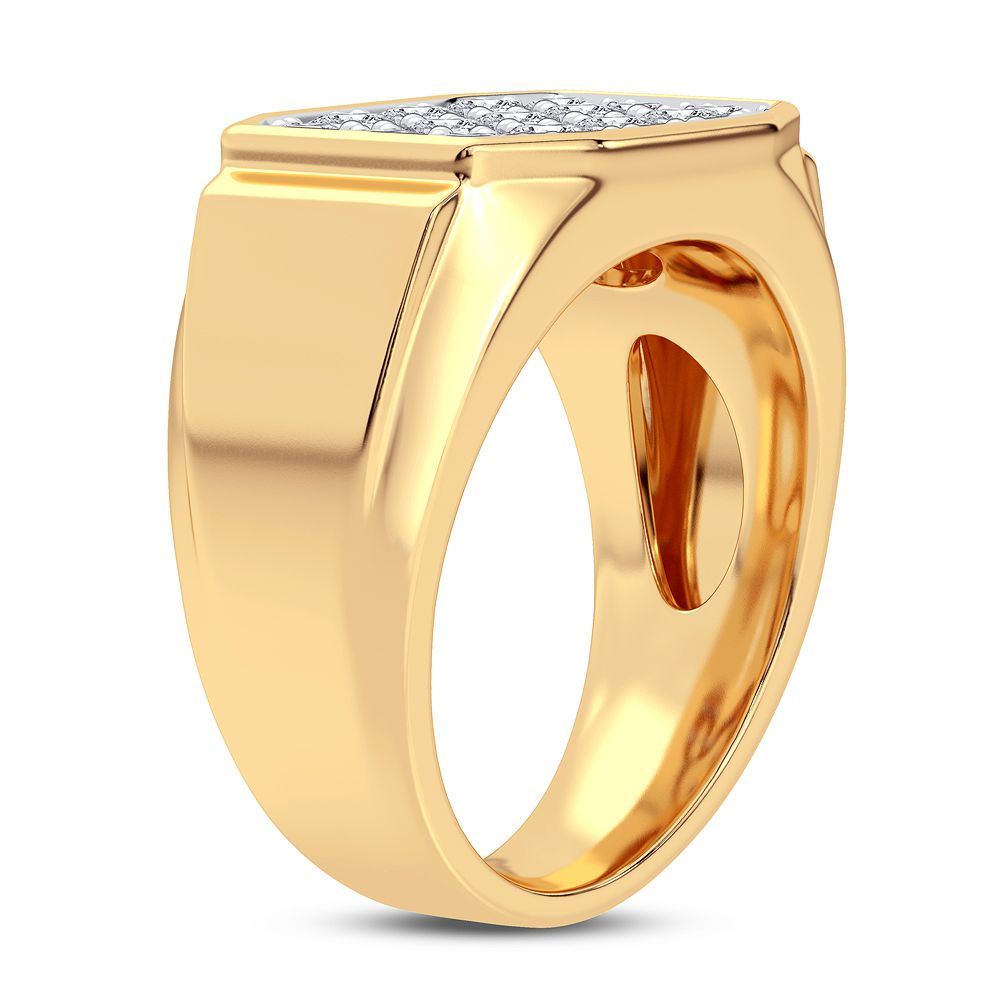 14K Yellow Gold Mens Lab Diamond Statement Ring - 2CT