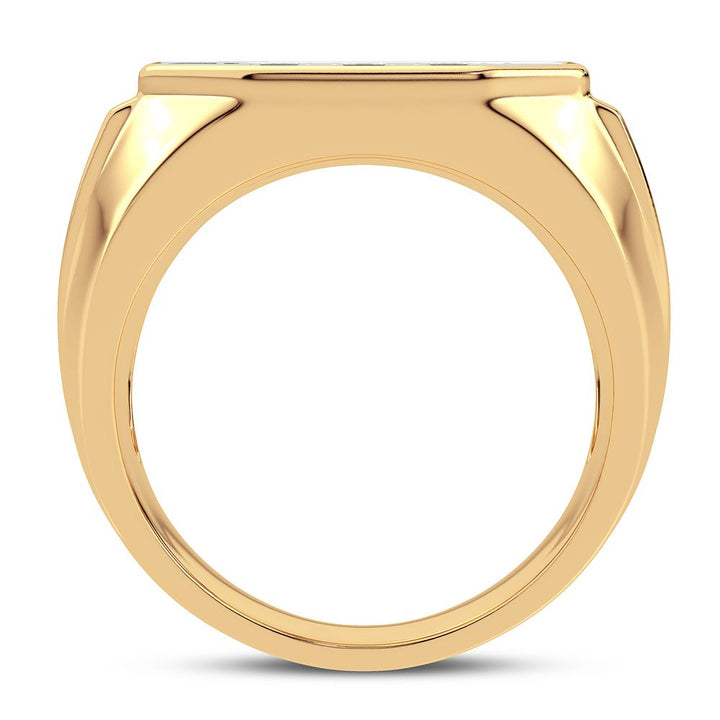 14K Yellow Gold Mens Lab Diamond Statement Ring - 2CT