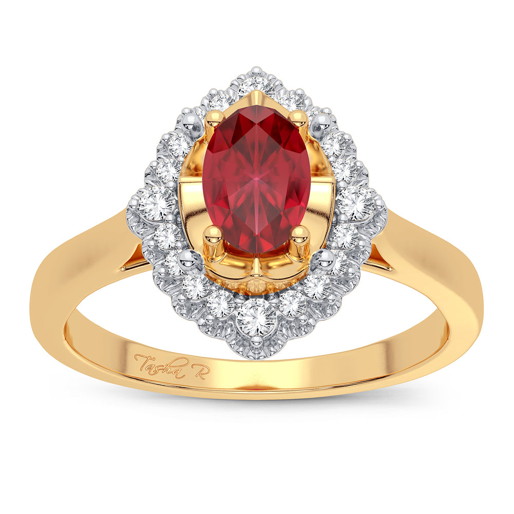 14K 0.12ct Diamond Ruby Ring