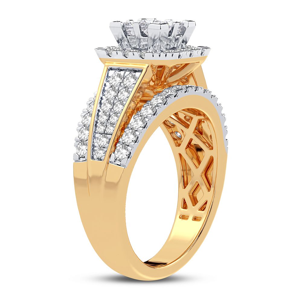 Brilliant 14K Yellow Gold Lab Diamond Engagement Ring (1.50CT)