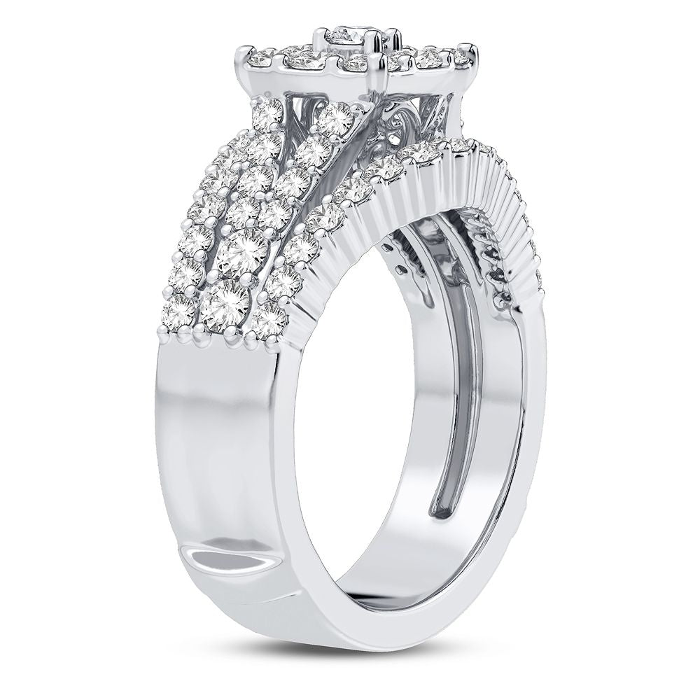 Brilliant 14k White Gold 1.40CT Lab Grown Diamond Engagement Ring