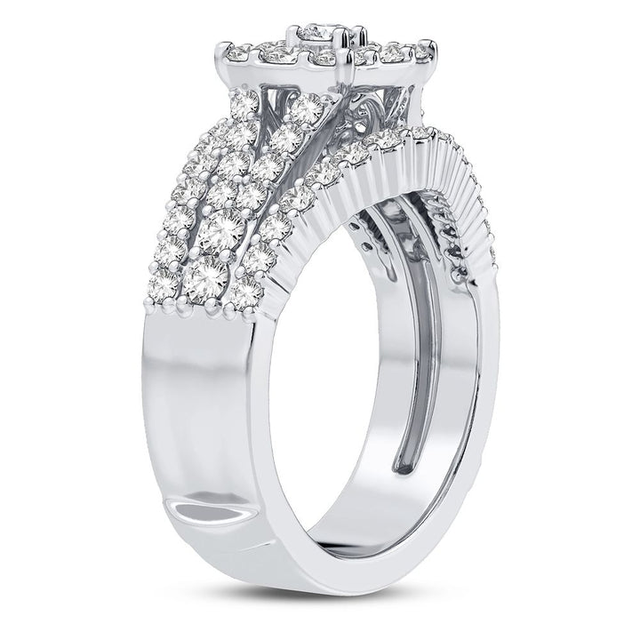 Brilliant 14k White Gold 1.40CT Lab Grown Diamond Engagement Ring