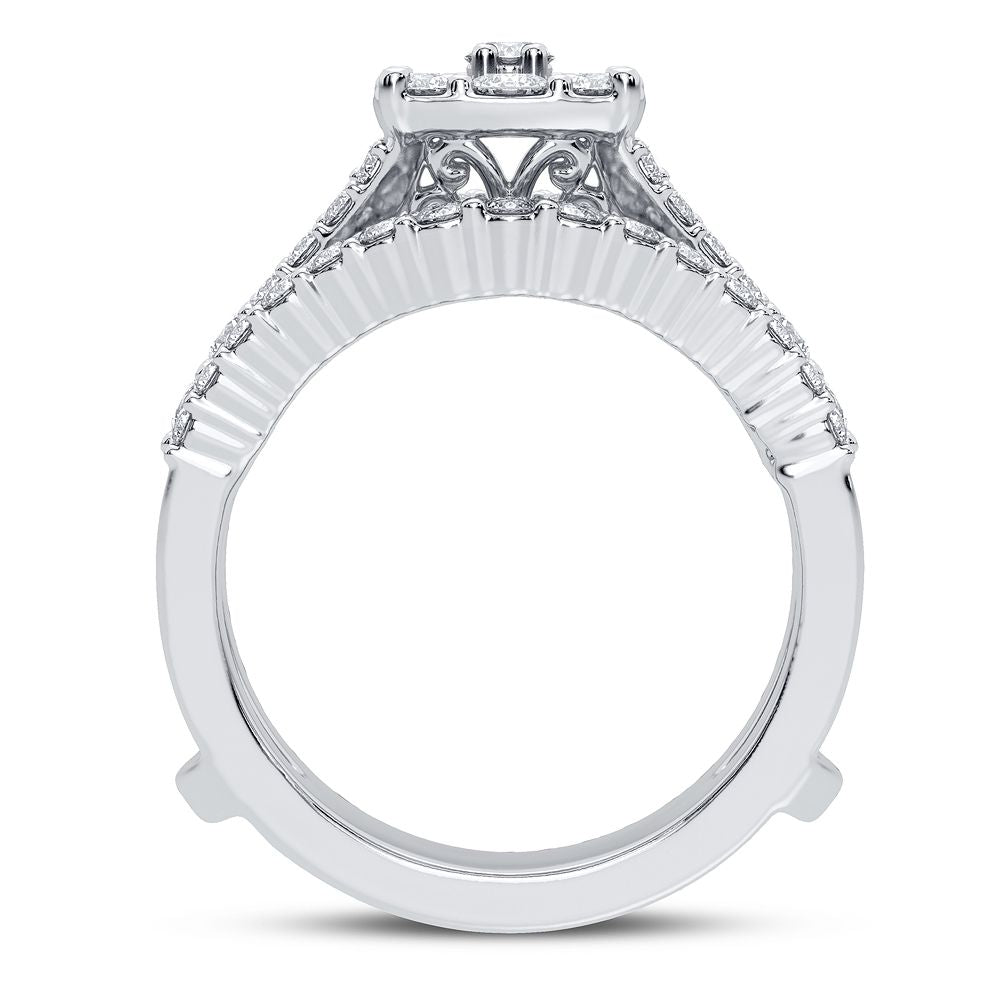 Brilliant 14k White Gold 1.40CT Lab Grown Diamond Engagement Ring