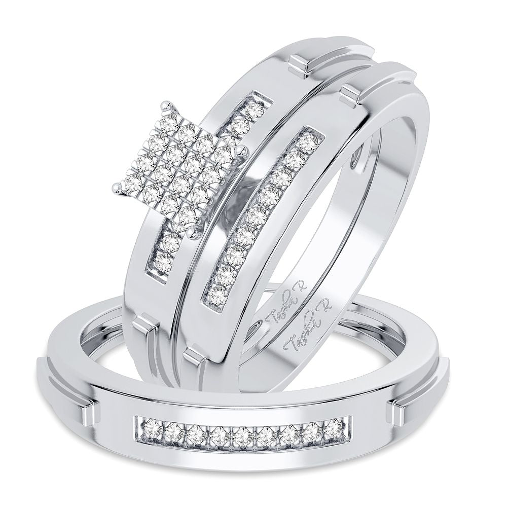 10K 0.20CT DIAMOND TRIO SET