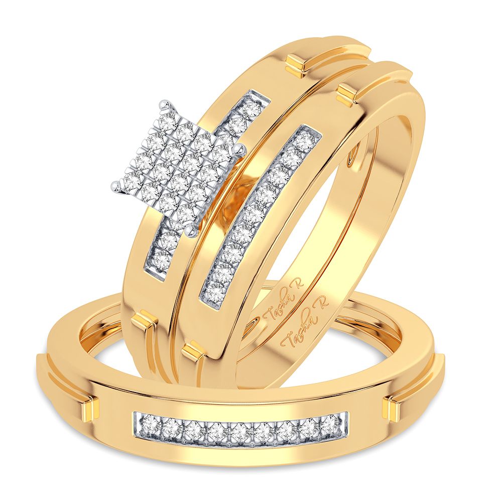 10K 0.20CT DIAMOND TRIO SET