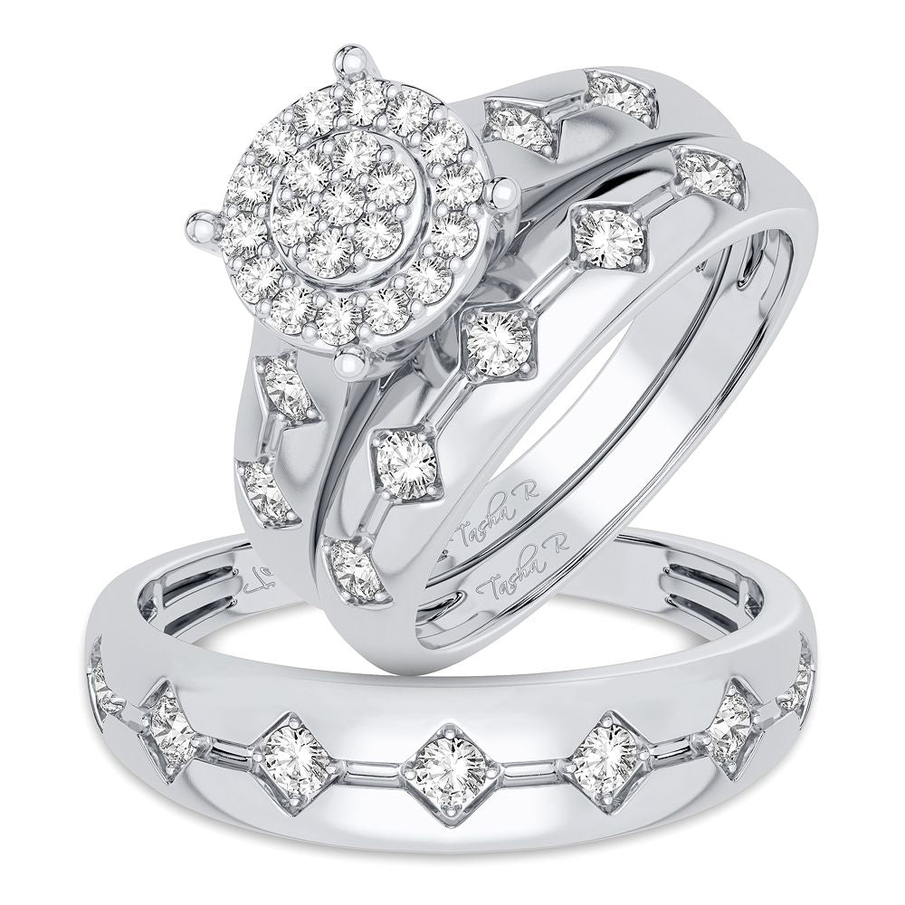 10K 0.76CT DIAMOND TRIO SET