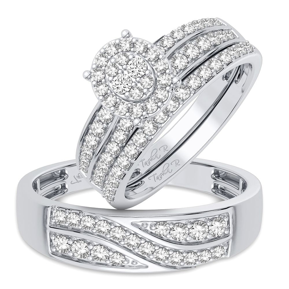 14K 0.83CT DIAMOND TRIO SET