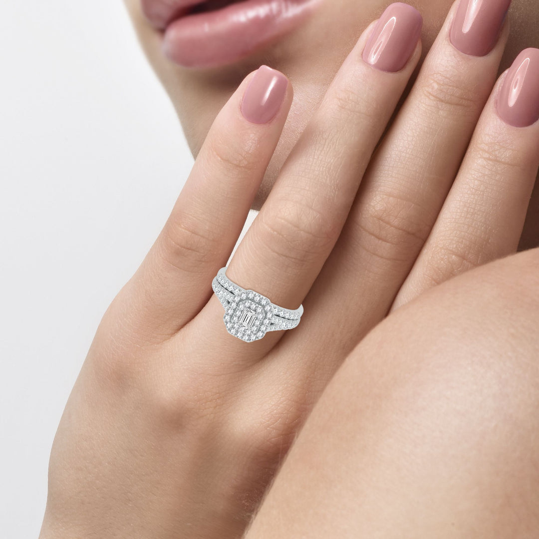 Brilliant 1CT Lab Diamond Engagement Ring in 14K White Gold